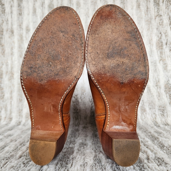 Dingo Acme Vintage Heeled Western Boot Tan | Women's Size 10 - Picture 6 of 10